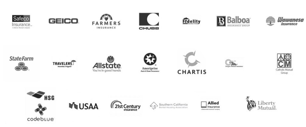 Insurance carriers SASI works with, including Safeco, GEICO, Farmers, Chubb, State Farm, Travelers, Allstate, USAA, 21st Century, Allied and Liberty Mutual